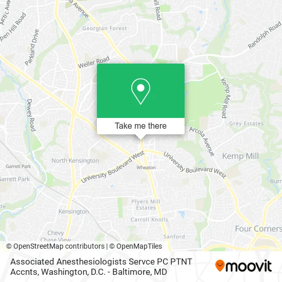 Mapa de Associated Anesthesiologists Servce PC PTNT Accnts