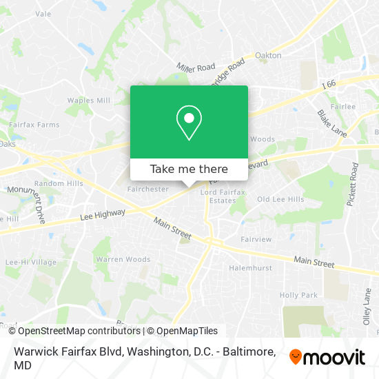 Mapa de Warwick Fairfax Blvd