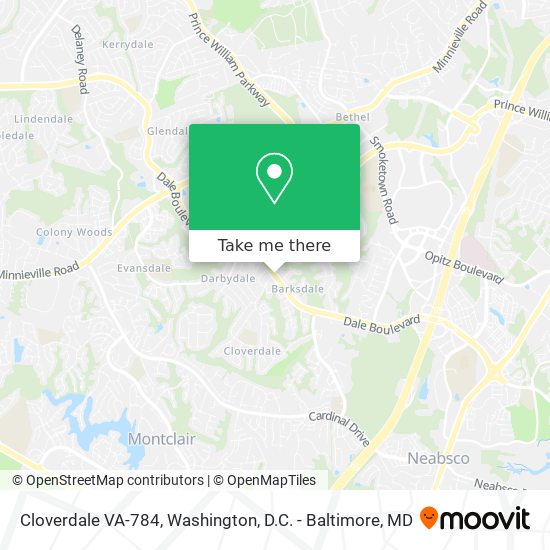 Mapa de Cloverdale VA-784