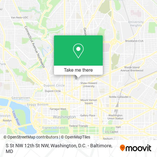 Mapa de S St NW 12th St NW
