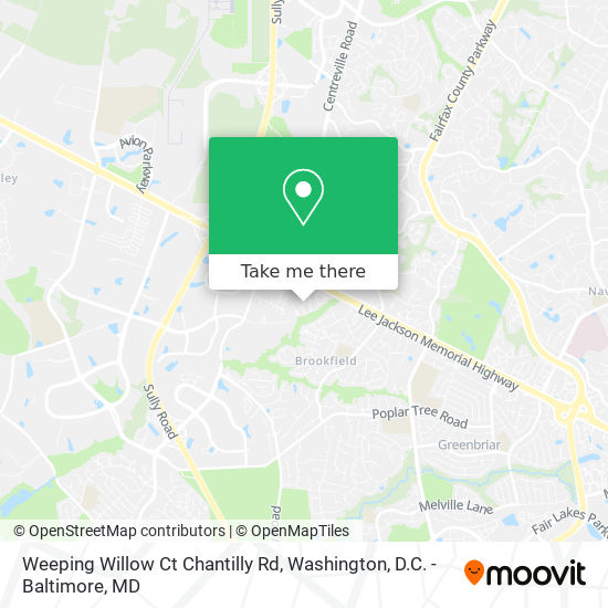 Mapa de Weeping Willow Ct Chantilly Rd