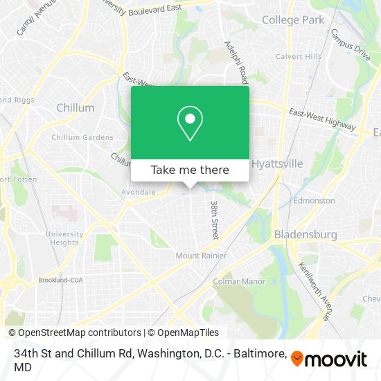 34th St and Chillum Rd map