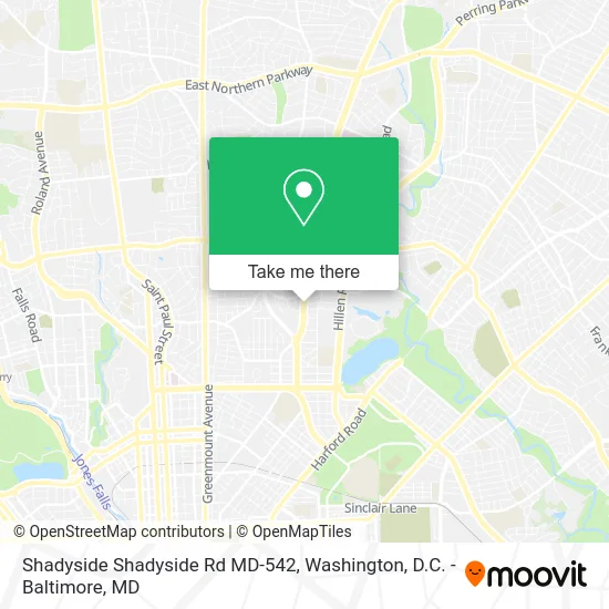 Shadyside Shadyside Rd MD-542 map