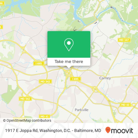 Mapa de 1917 E Joppa Rd, Parkville, MD 21234