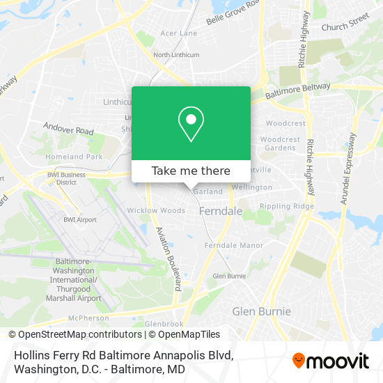 Hollins Ferry Rd Baltimore Annapolis Blvd map