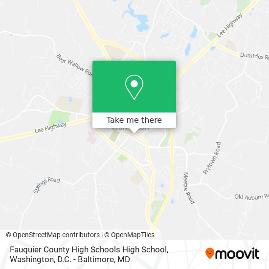 Fauquier County High Schools High School map