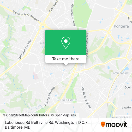 Lakehouse Rd Beltsville Rd map