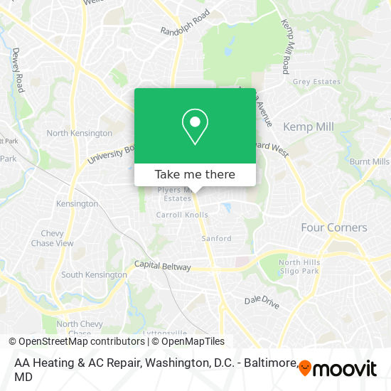 AA Heating & AC Repair map