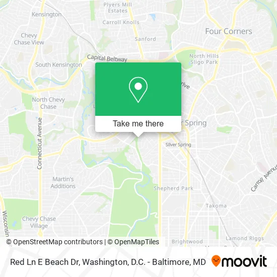 Red Ln E Beach Dr map