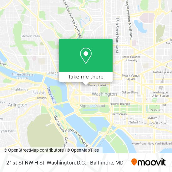 Mapa de 21st St NW H St