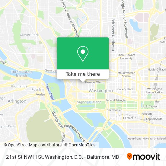 21st St NW H St map