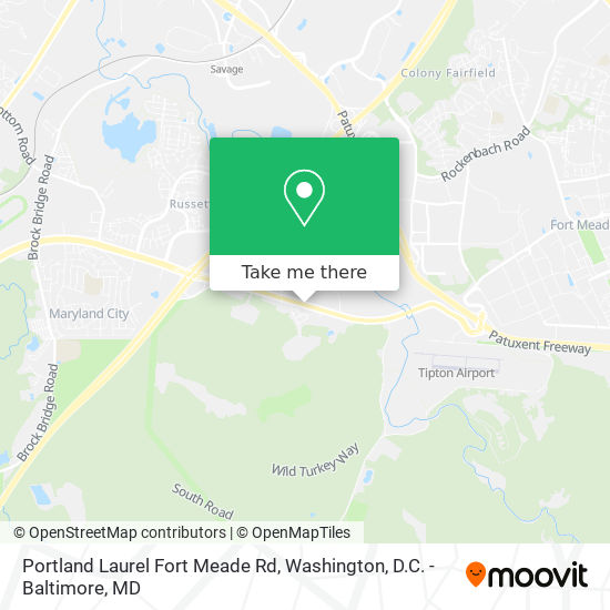 Portland Laurel Fort Meade Rd map