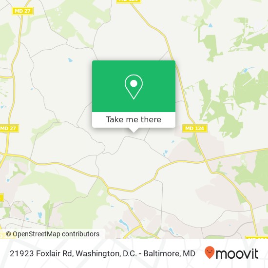 Mapa de 21923 Foxlair Rd, Gaithersburg, MD 20882