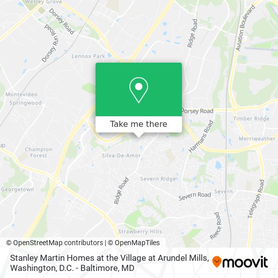 Mapa de Stanley Martin Homes at the Village at Arundel Mills