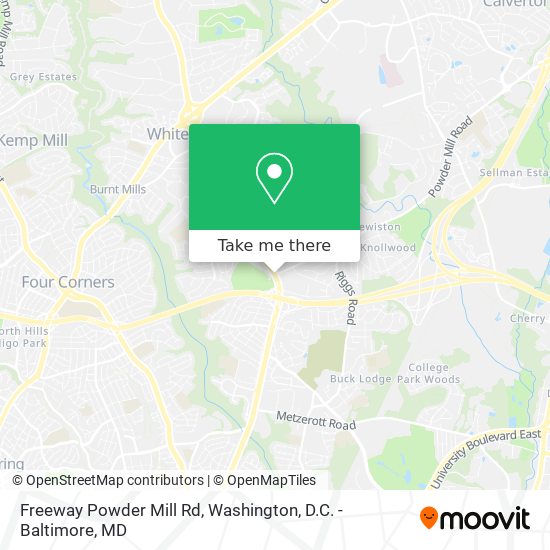 Freeway  Powder Mill Rd map