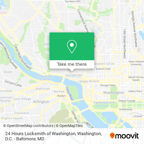 Mapa de 24 Hours Locksmith of Washington