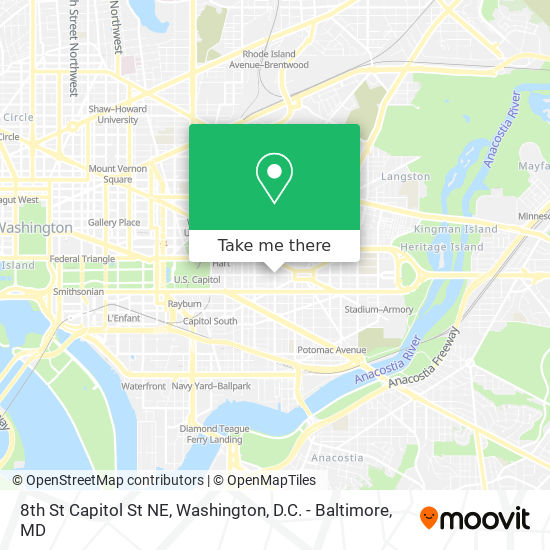 8th St Capitol St NE map