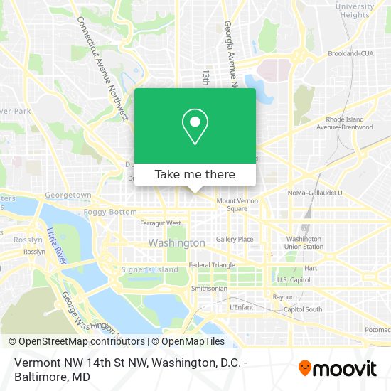 Mapa de Vermont NW 14th St NW