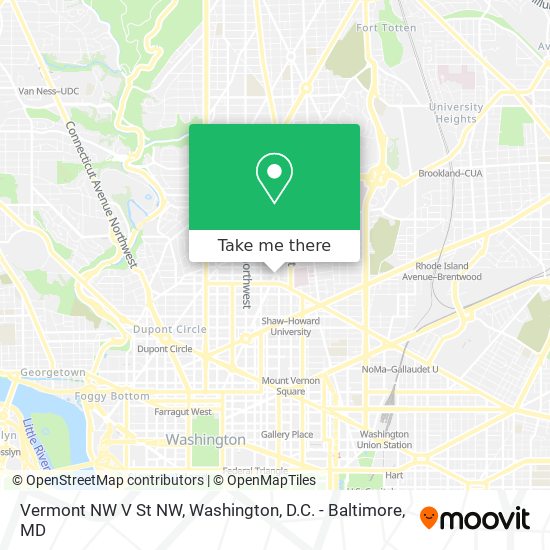 Vermont NW V St NW map