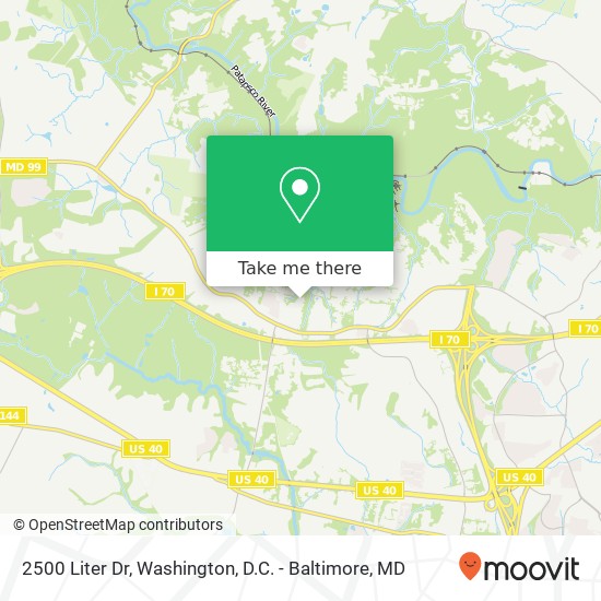 Mapa de 2500 Liter Dr, Ellicott City, MD 21042