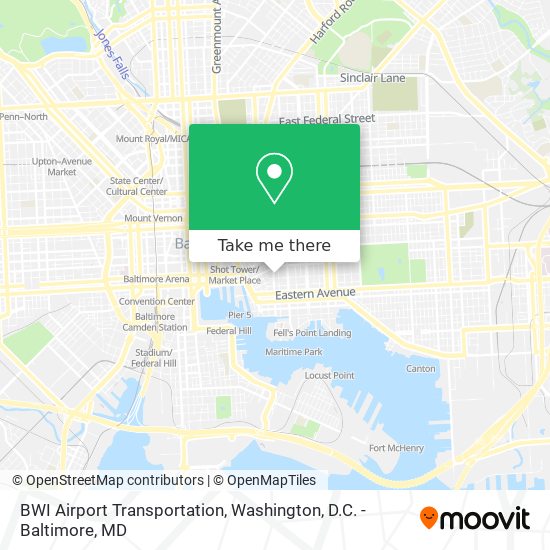 BWI Airport Transportation map