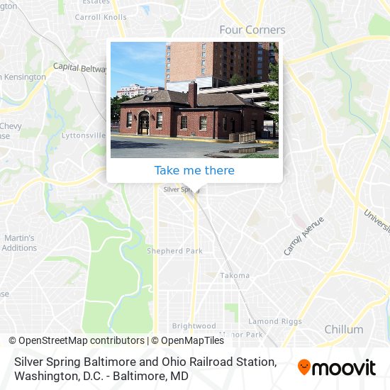 Mapa de Silver Spring Baltimore and Ohio Railroad Station