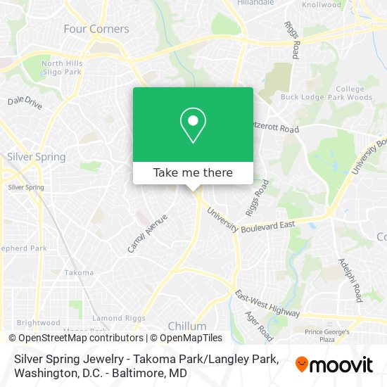 Mapa de Silver Spring Jewelry - Takoma Park / Langley Park