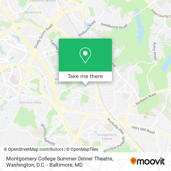 Mapa de Montgomery College Summer Dinner Theatre