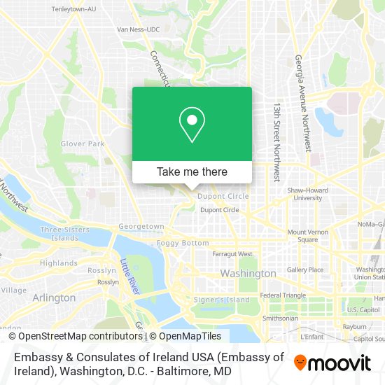 Mapa de Embassy & Consulates of Ireland USA (Embassy of Ireland)
