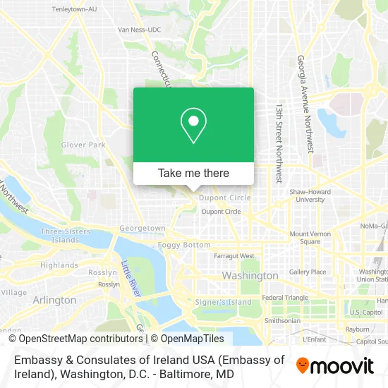 Embassy & Consulates of Ireland USA (Embassy of Ireland) map