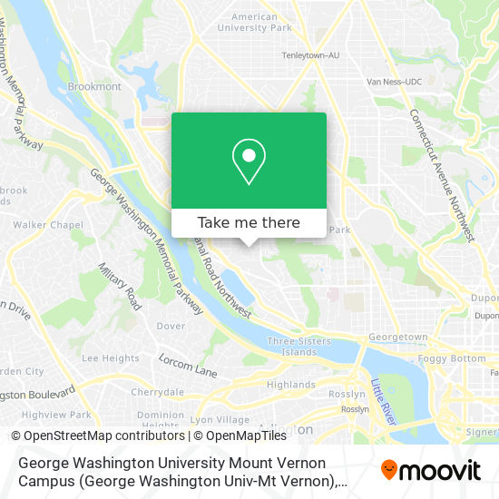 George Washington University Mount Vernon Campus (George Washington Univ-Mt Vernon) map