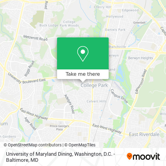 University of Maryland Dining map