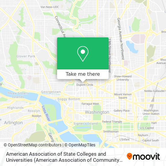 Mapa de American Association of State Colleges and Universities