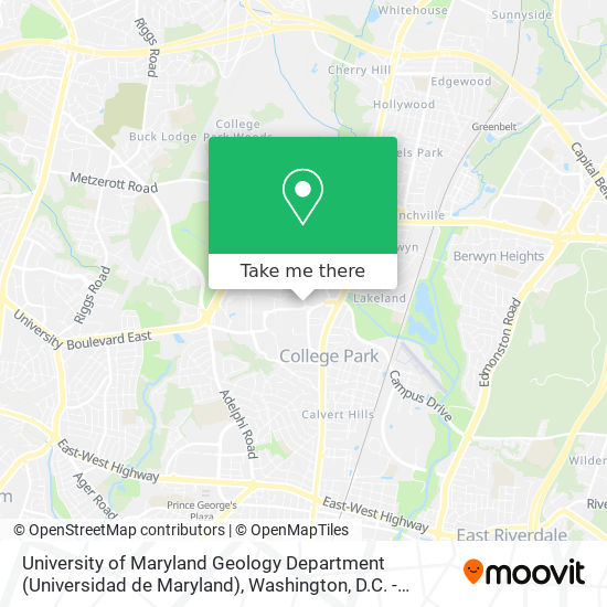 Mapa de University of Maryland Geology Department (Universidad de Maryland)