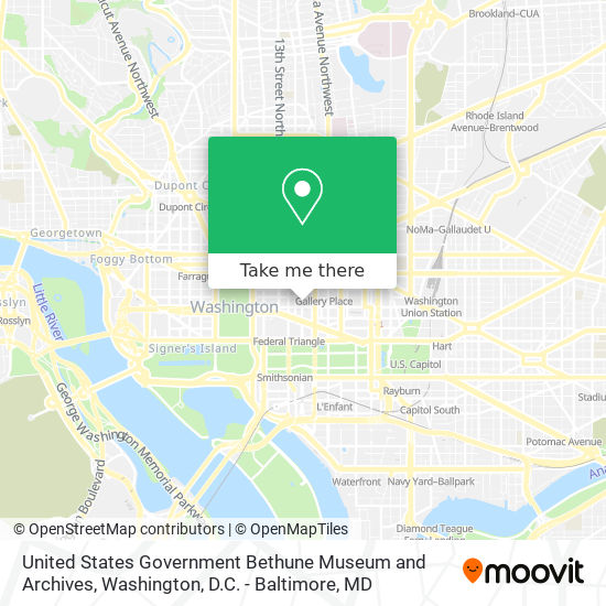 United States Government Bethune Museum and Archives map