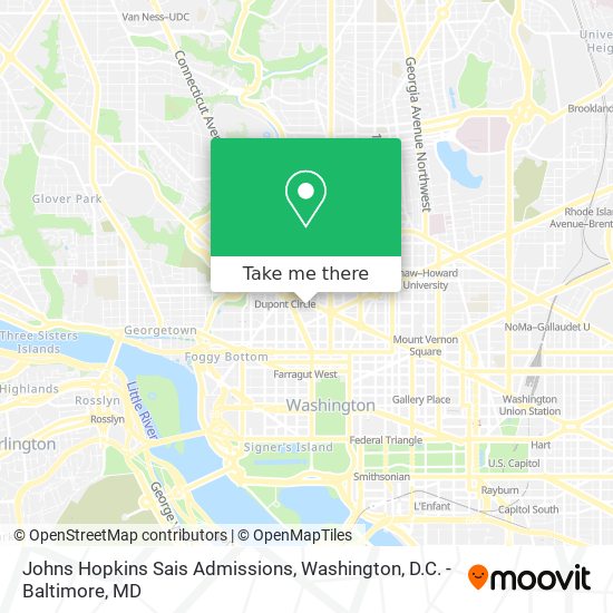 Mapa de Johns Hopkins Sais Admissions