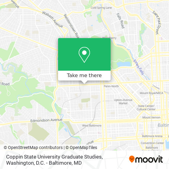 Coppin State University Graduate Studies map
