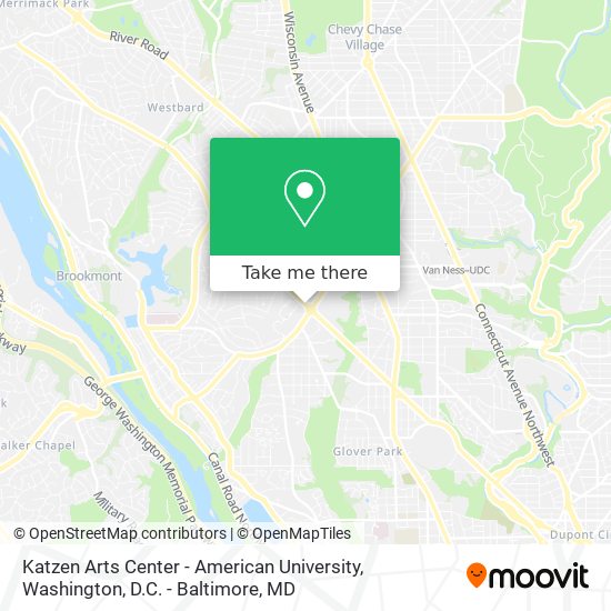 Katzen Arts Center - American University map