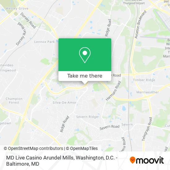 Mapa de MD Live Casino Arundel Mills