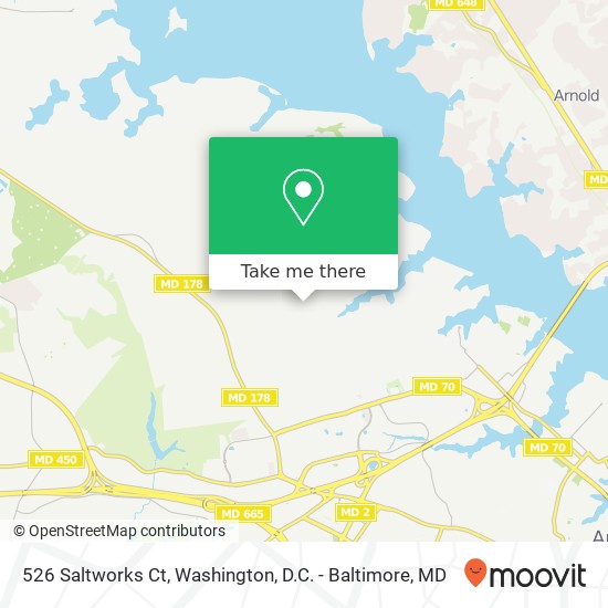 Mapa de 526 Saltworks Ct, Annapolis, MD 21401