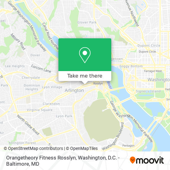 Mapa de Orangetheory Fitness Rosslyn