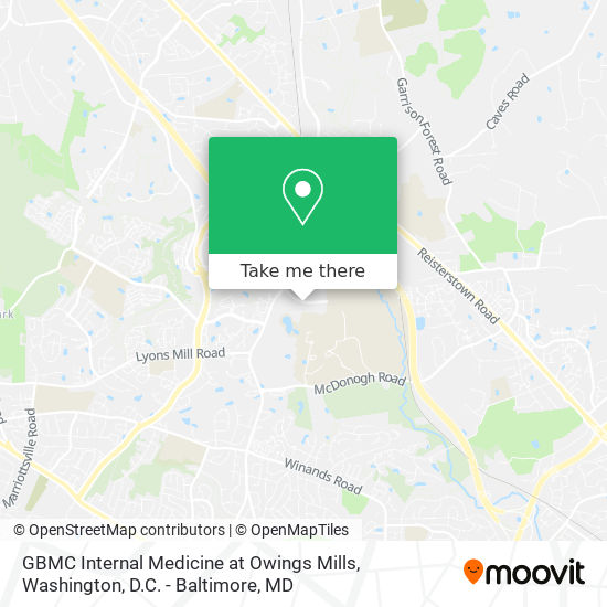 Mapa de GBMC Internal Medicine at Owings Mills