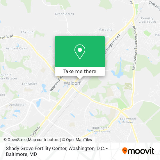 Shady Grove Fertility Center map