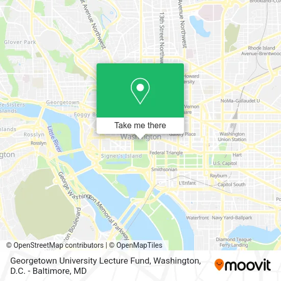 Georgetown University Lecture Fund map