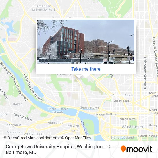 Mapa de Georgetown University Hospital