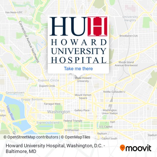 Howard University Hospital map