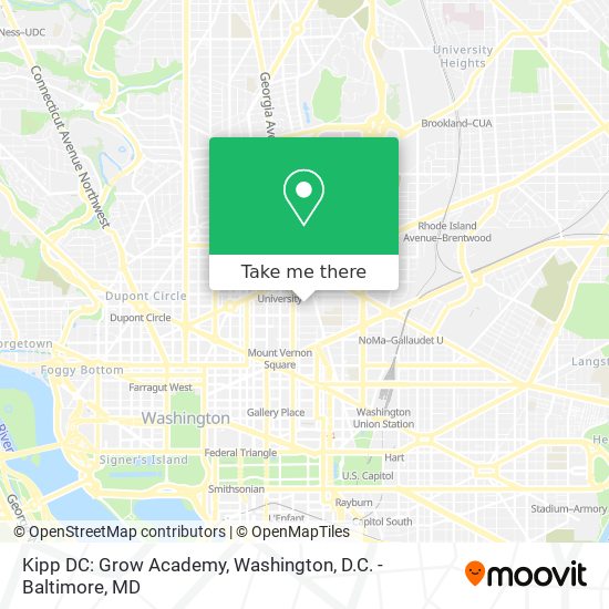 Mapa de Kipp DC: Grow Academy