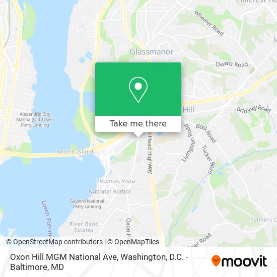 Oxon Hill MGM National Ave map