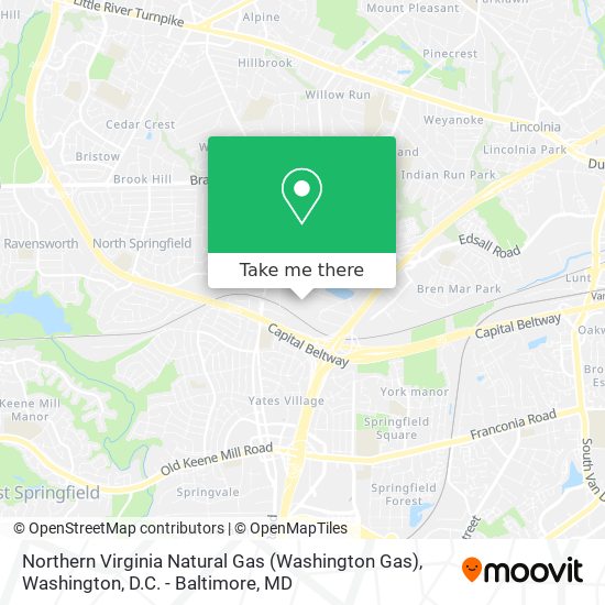 Northern Virginia Natural Gas (Washington Gas) map