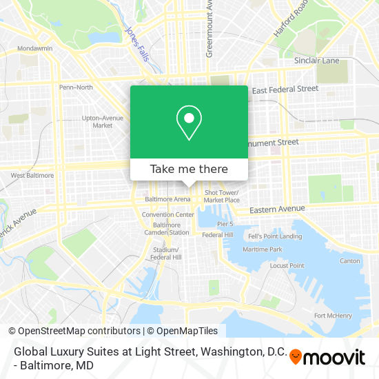 Mapa de Global Luxury Suites at Light Street